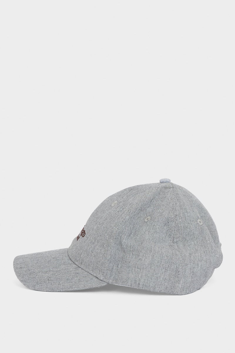 DeFacto Grey Man Man Embroidered Linen Blend Cap Casual - Image 3